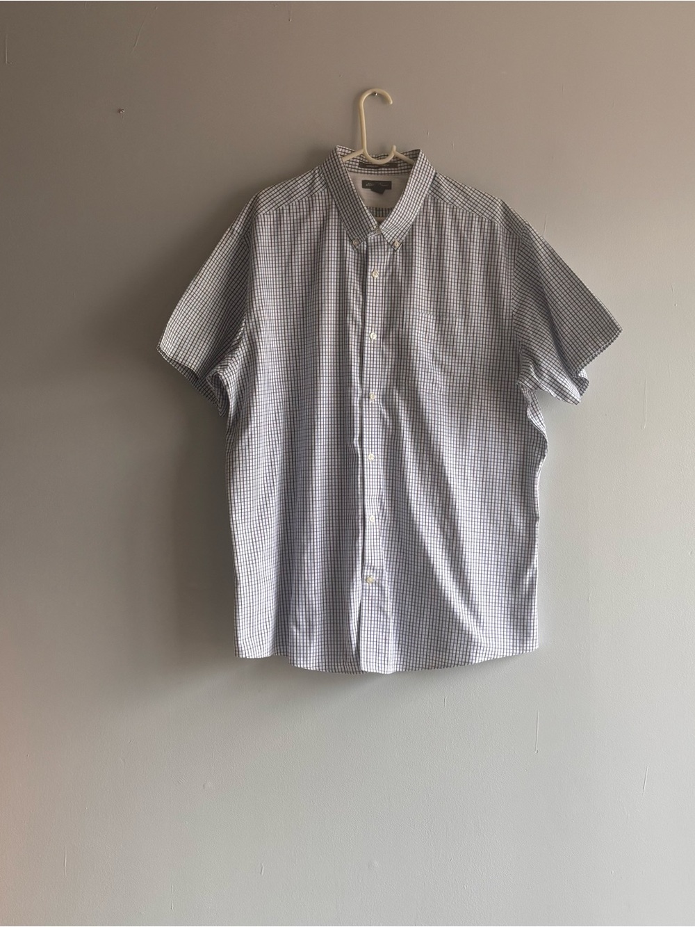 Eddie Bauer Men's Short Sleeve  Wrinkle Free Classic Fit  Gingham Shirt Sz 2XL